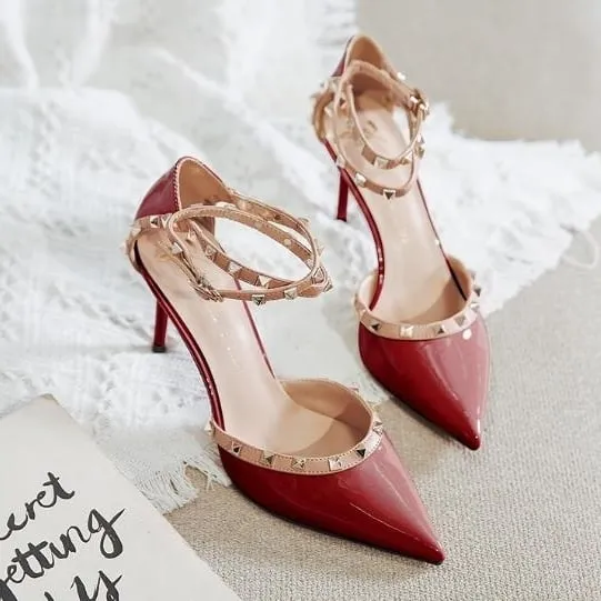 A generation of beautiful women with high heels sandals womens bag top thin heel single shoe pointed toe spring style