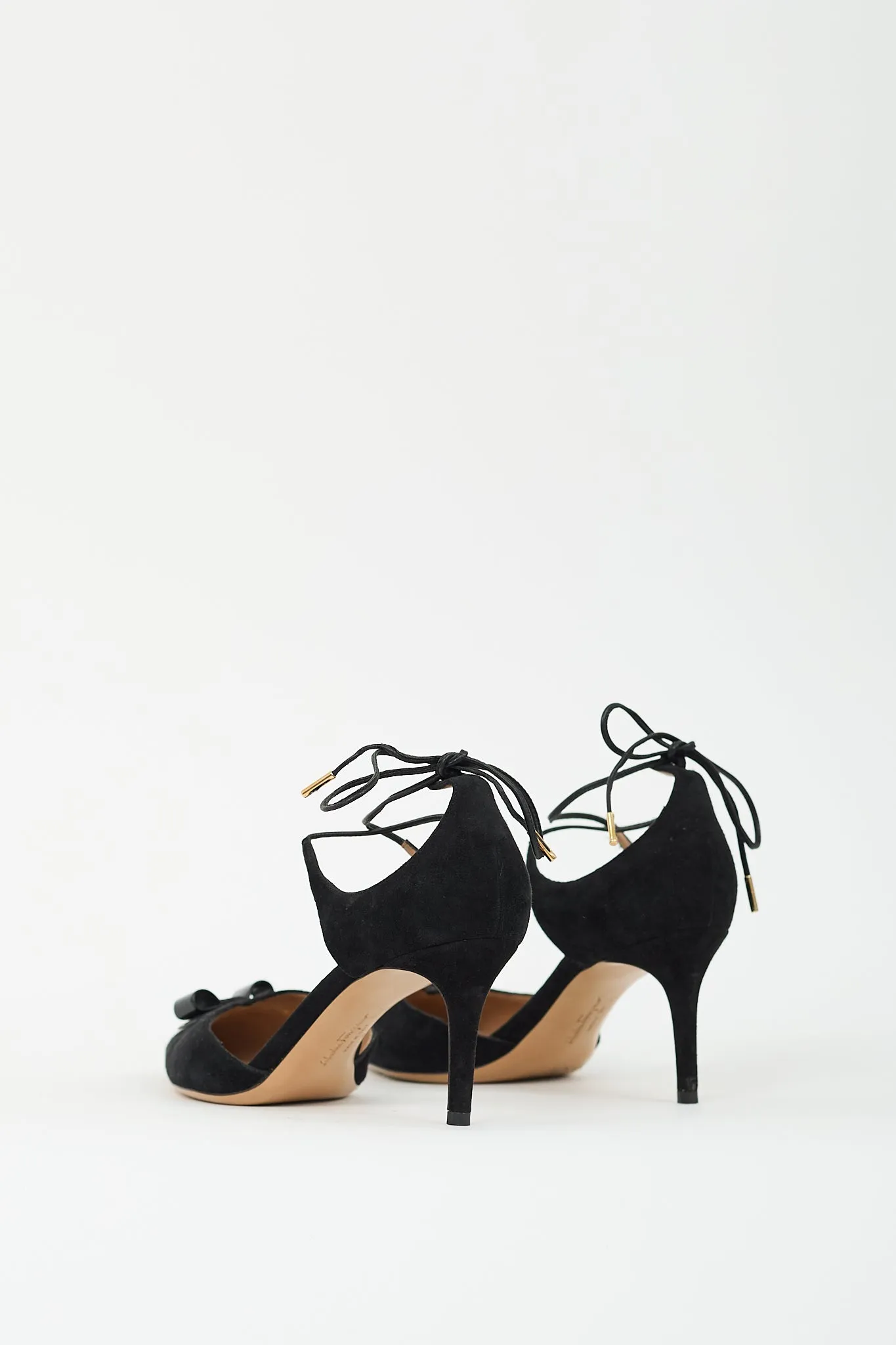 Black Suede D'Orsay Bow Pump