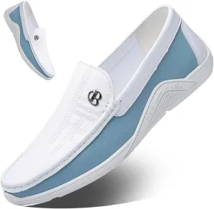 Comfy Non Slip Rubber Sole Casual Durable Walking Shoes, Casual Mens, Shoes Leather Slip On Shoes, Men Loafers Driving