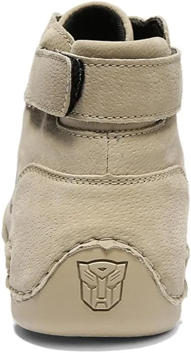 Men's High top Leather Sneakers Ankle Chukka Boots Slip On Lightweight Breathable Walking Shoes
