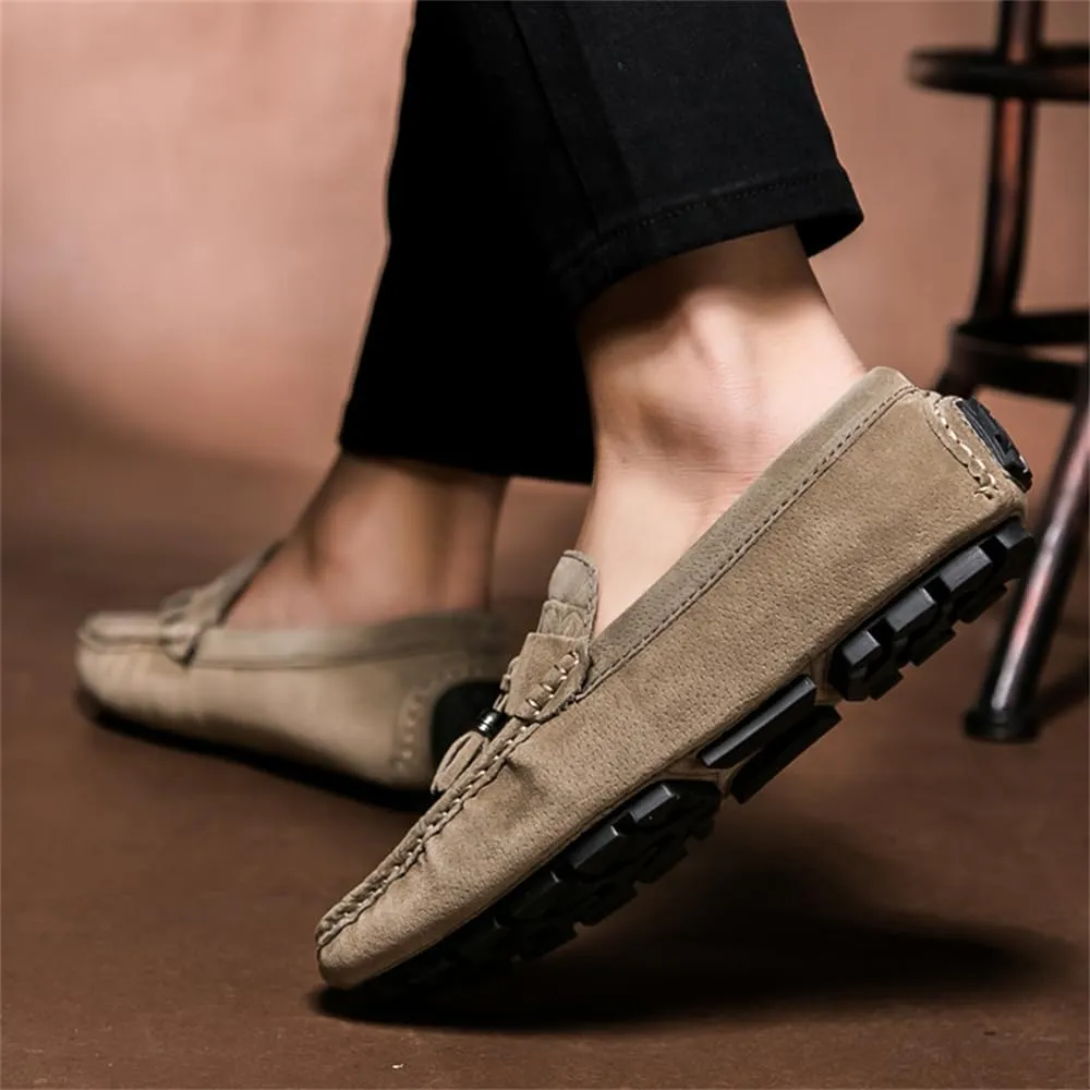 Mens-Moccasins Penny-Loafers Slip-On Casual Dress-Shoe Leather Tassels Boat Driving-Shoes
