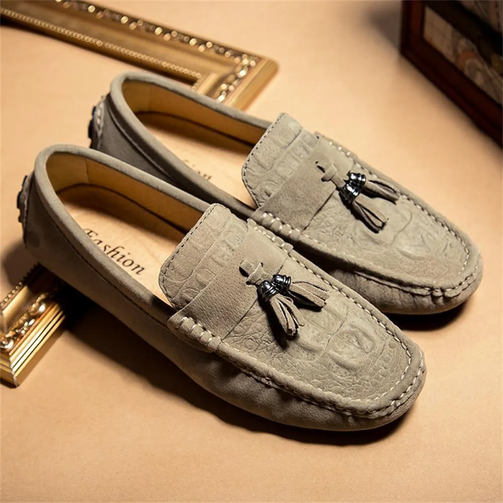 Mens-Moccasins Penny-Loafers Slip-On Casual Dress-Shoe Leather Tassels Boat Driving-Shoes